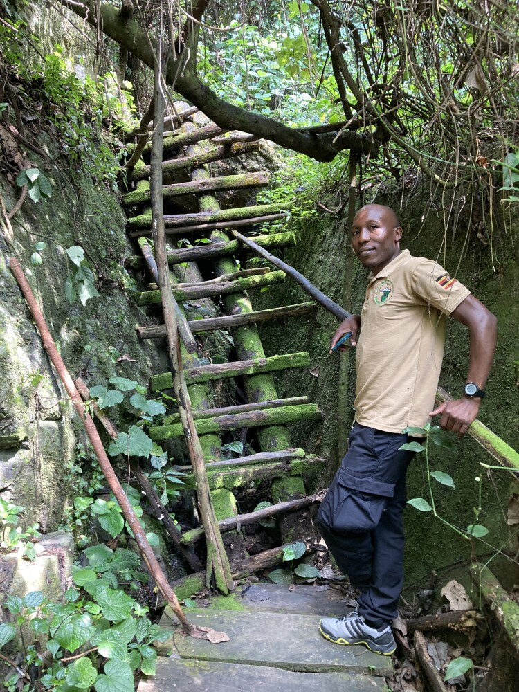 Hiking at Kororo Falls, Uganda